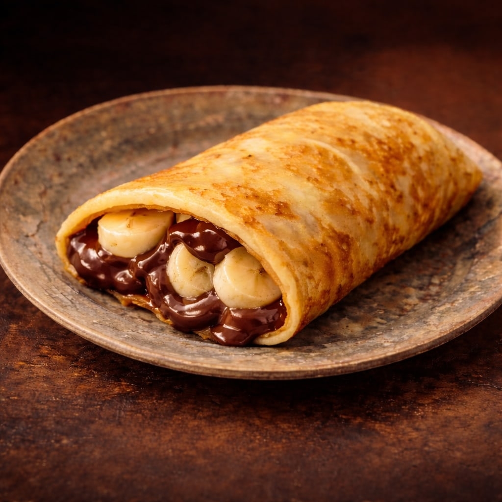 Блин с шоколадом и бананом